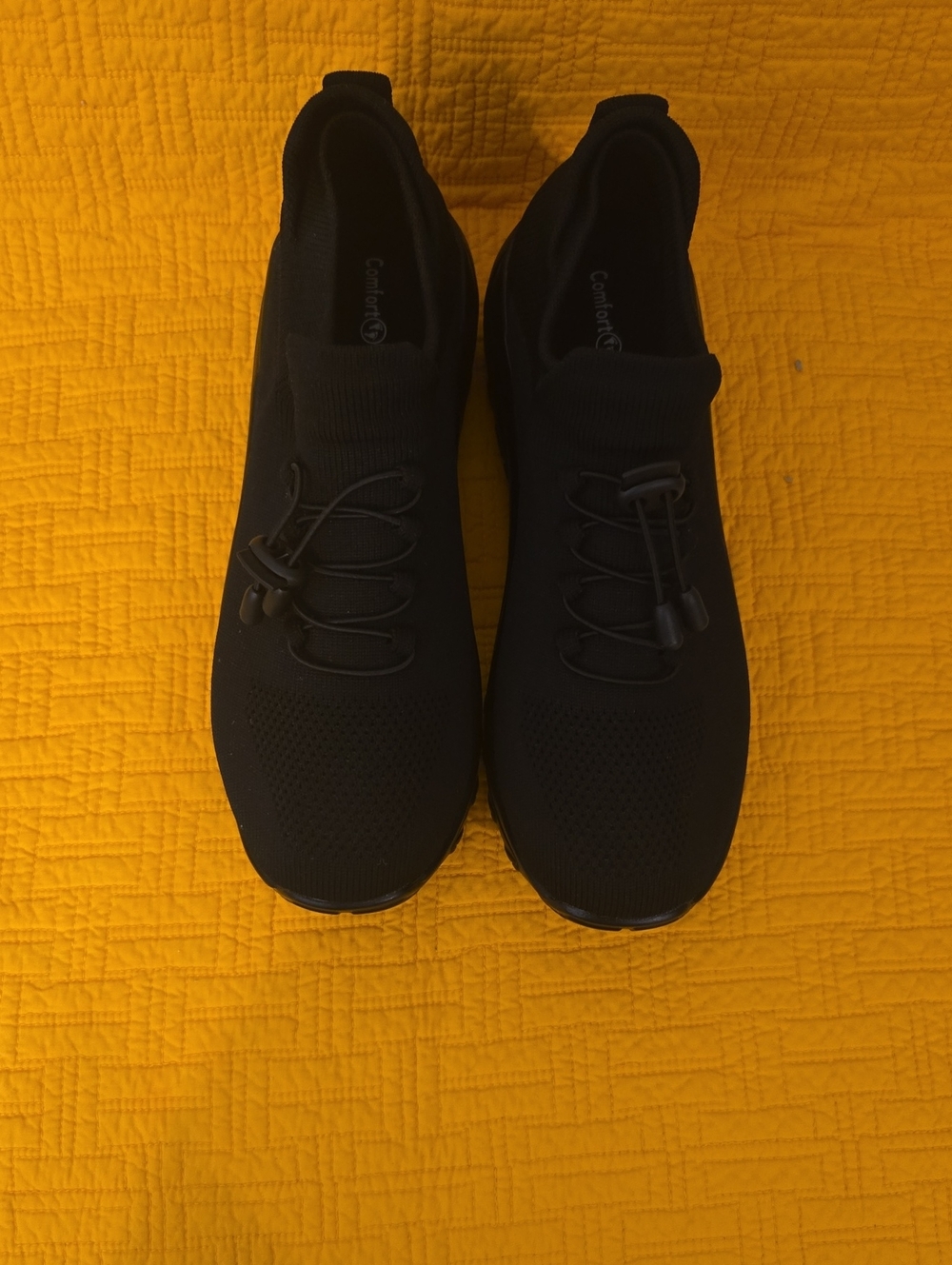 Men's Black Slip-On Knit Orthopedic Shoes - Comfortable Everyday Shoes